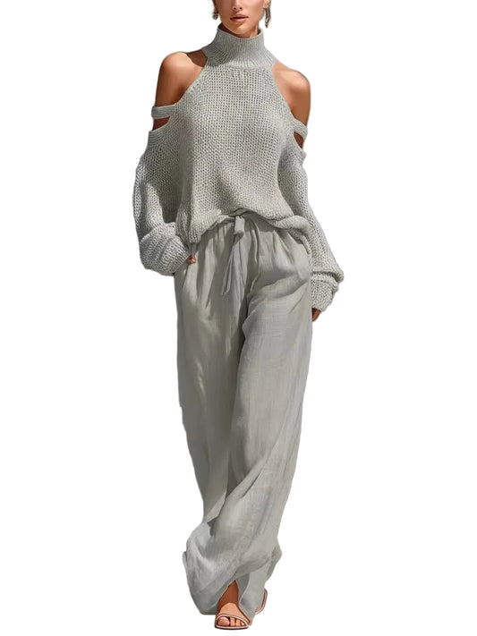 Lucía | Conjunto de punto y lino elegante y a la moda
