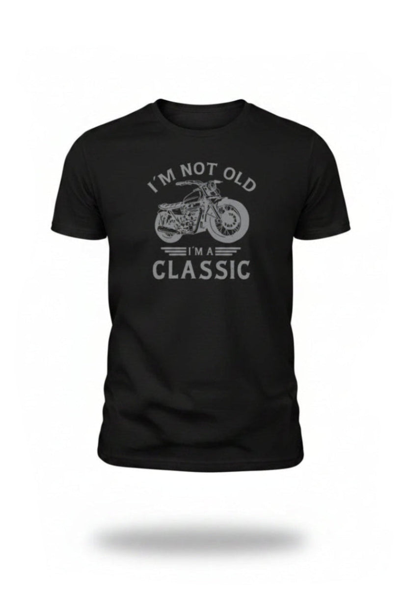 MANUEL- Camiseta Negra para Hombre – No Soy Viejo Clásico