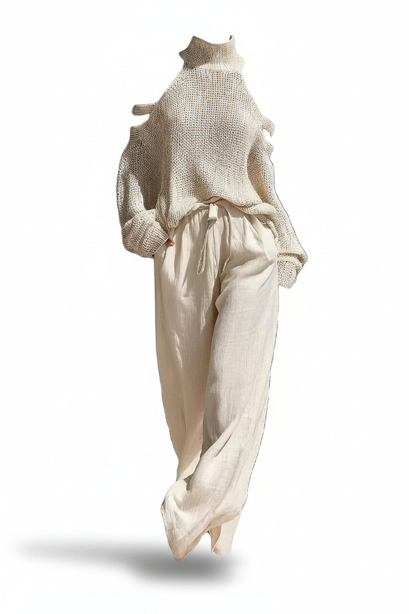 Lucía | Conjunto de punto y lino elegante y a la moda