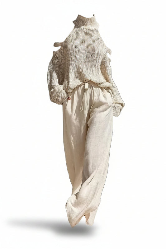 Lucía | Conjunto de punto y lino elegante y a la moda