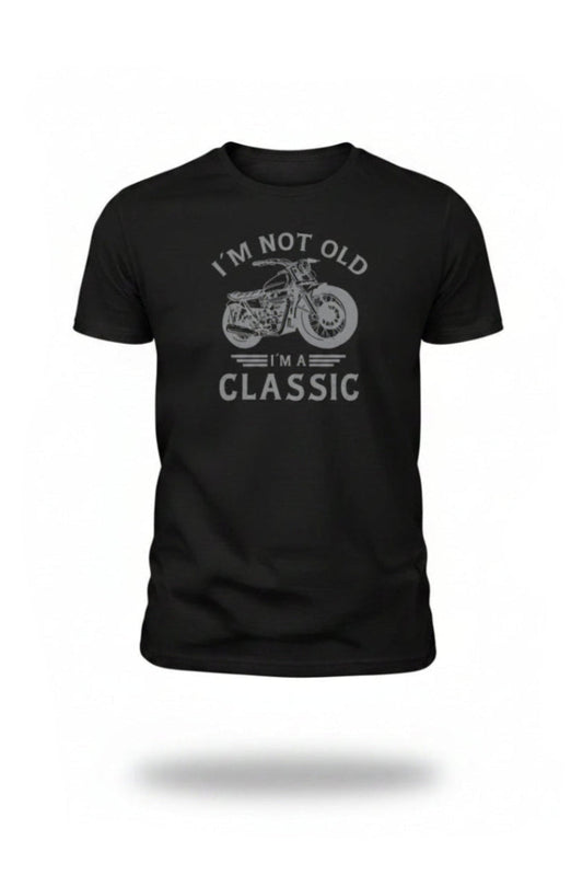 MANUEL- Camiseta Negra para Hombre – No Soy Viejo Clásico
